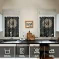 thumbnail image 3 of Gothic Night Sky Kitchen Curtains 3-PC Set - Moon & Star Valance + Cosmic Tier Panels, Dark Aesthetic Rod Pocket Window Treatments (Machine Washable), 3 of 4