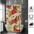 thumbnail image 4 of Coolnut Bath Shower Curtain Liners Dachshund in Cardigan Brown 60x72in Polyester Waterproof with 12 Curtain Hooks Bathroom Accessories Decoration, 4 of 6