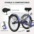 thumbnail image 6 of Lilypelle Adult Tricycle 24" Wheels Low Stepover Frame Bike, 7-Speed Shimano Derailleur Trike, 3 Wheels Bike with Basket, Purple, 6 of 14