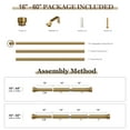 thumbnail image 6 of Yokila Modern Gold Curtain Rods for Windows 16 to 60 Inches Adjustable Length Heavy Duty 1" Diameter Window Curtain Rod with Solid Metal Finials for Living Room Bedroom Outdoor Farmhouse Kitchen, 6 of 15