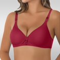 thumbnail image 6 of Gymayou Soft Cotton Wire-Free Bra for Middle-Aged Elderly Women Seamless Full Coverage Wireless Everyday Brassiere with Adjustable Straps Wine XL, 6 of 7