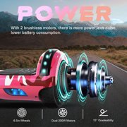 SISIGAD Upgraded Hoverboard with Bluetooth Speakers & LED Light, 6.5 Tires Dual Powerful Motor All Road Self Balancing Scooter