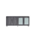 thumbnail image 5 of Walnut Wrapped 4 Door Wood Cabinet Server with Frosted Glass Doors, 5 of 5