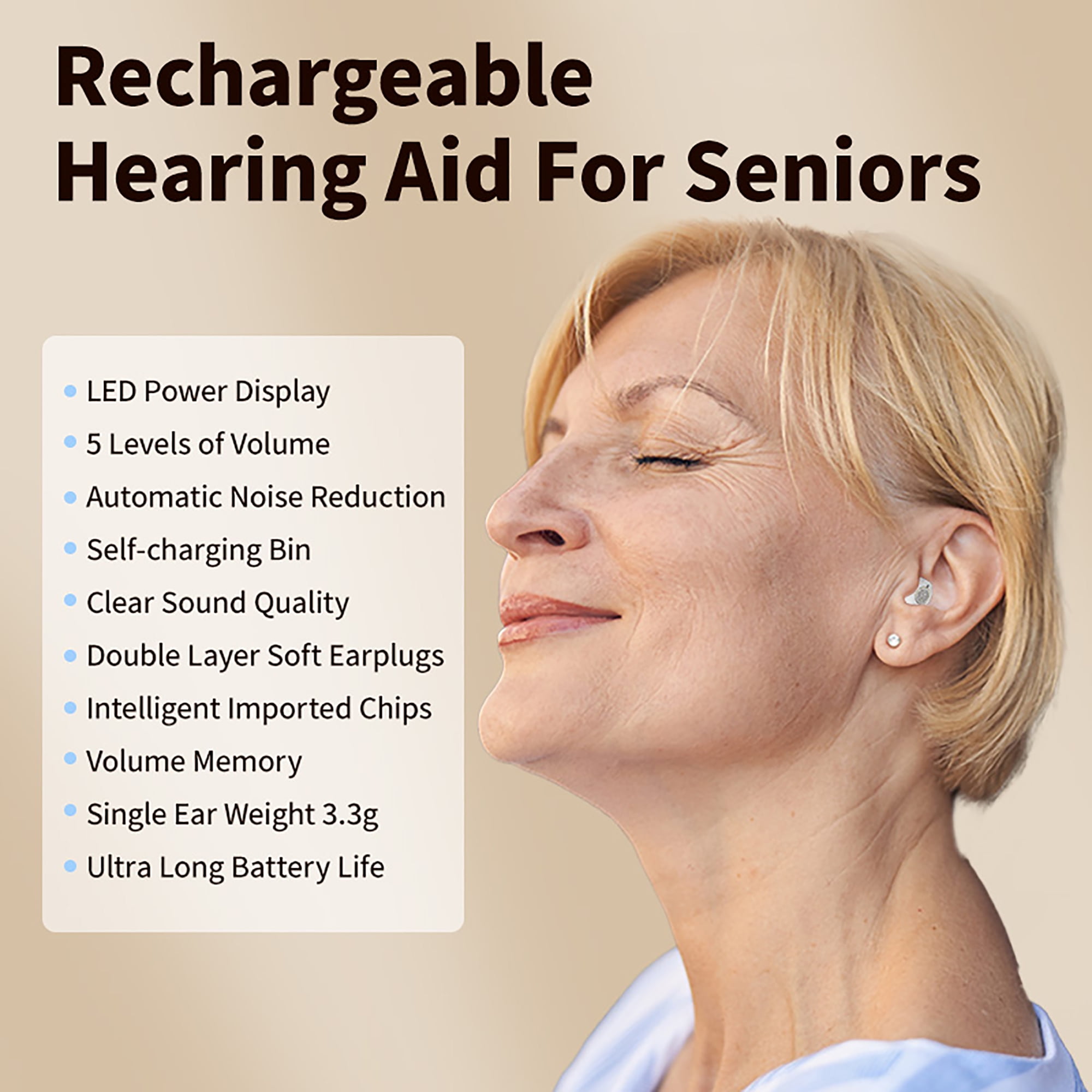 Adofi Hearing Aids for Seniors Rechargeable with Noise Cancelling, Adults Hearing Amplifiers for Severe Hearing Loss, Hearing Aid with Magnetic Charging Case, Personal Sound Hearing Amplifiers