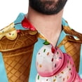 thumbnail image 5 of Ice Cream Men's Button Down Casual Hawaiian Print Short Sleeve Summer Beach Shirt, 5 of 6