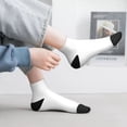 thumbnail image 2 of Rateoe White Pattern Quarter Crew Socks,Toe Seamed Ankle Socks,Cotton Cushioned Breathable Athletic Crew Sports Socks, 2 of 7