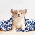 thumbnail image 4 of Naloa Blue Ink Flowers Dog Blanket, 3 Sizes Cat Blanket for Indoor Cats Large Medium Small Dog Gifts-Medium, 4 of 8