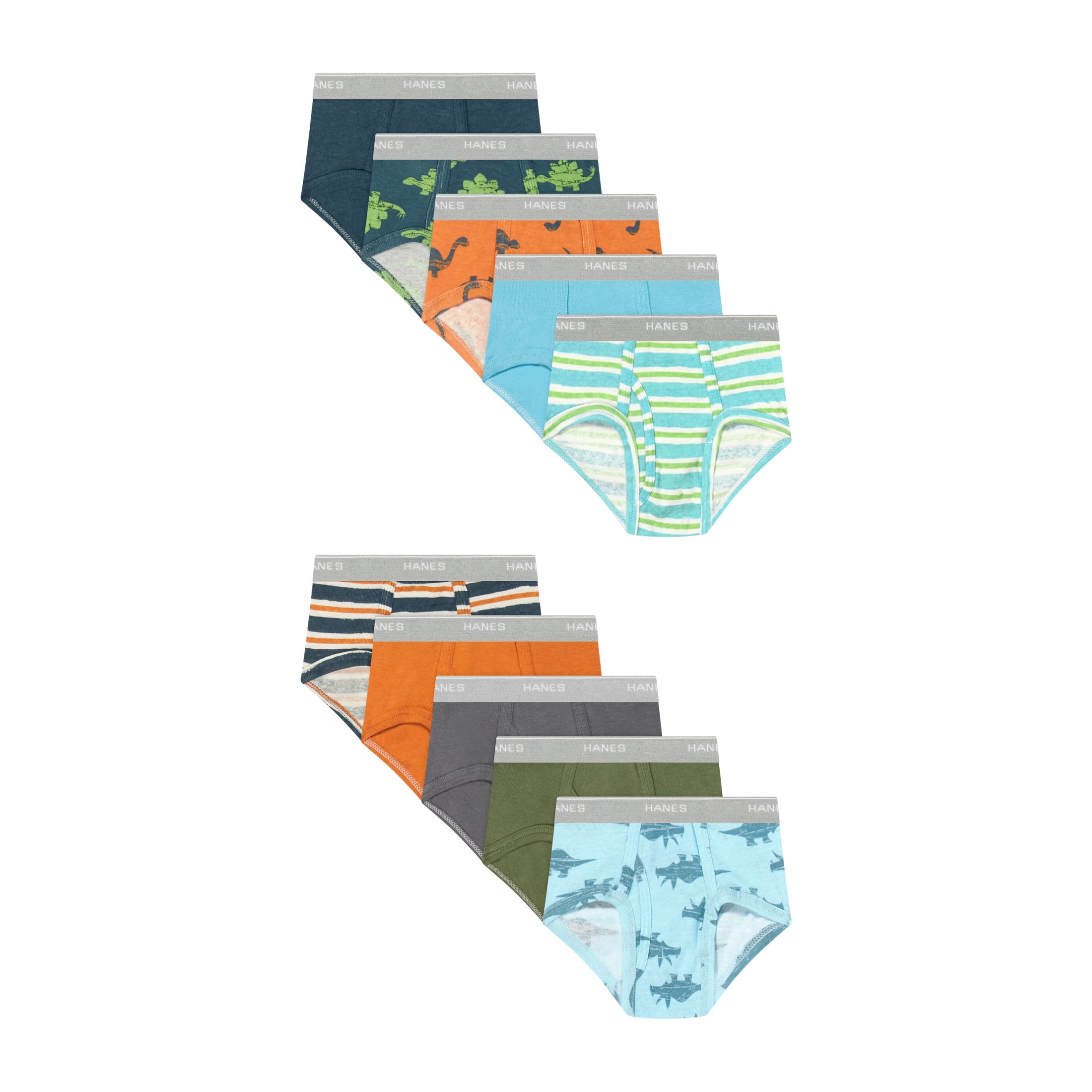 Hanes Infants/Toddlers Briefs Underwear Pack, 10-Pack, Toddler Boy's Cotton Underwear Pack, Tagless
