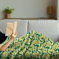 thumbnail image 3 of Mint Soft Flannel Fleece Blanket, Hipster Modern Lemon Leaves Freshness Fruit Healthy Tropical Illustration, Cozy Plush for Indoor and Outdoor Use, 50" x 60", Green Yellow and White, by Ambesonne, 3 of 5
