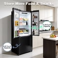 thumbnail image 4 of iceBlue 30" Black Stainless Steel French Door Refrigerator, Top Fridge and Drawer Freezer, 17.7 Cu. Ft., 4 of 14