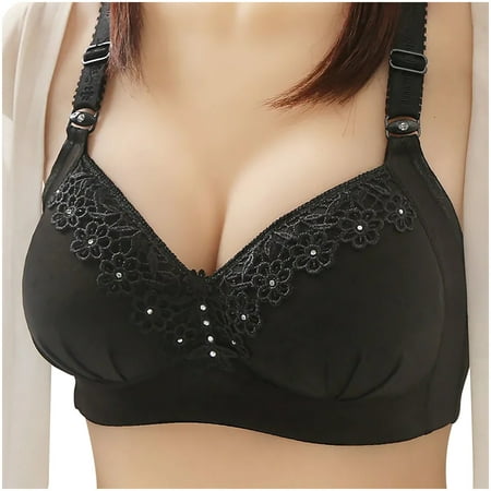 

Leesechin Deals Bras for Women Side Retraction No Steel Ring Underwear Strap Type Thin Mould Cup Breathable Brassiere on Clearance