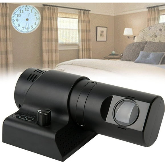 LED Projection Clock, 180° Adjustable Projection Alarm Clock, Wall Clock with 5 Dimming Color and Knob Focusing, Analog Clock Face and Brightness Adjustable, Clearly Visible, for Home(Color:Black)