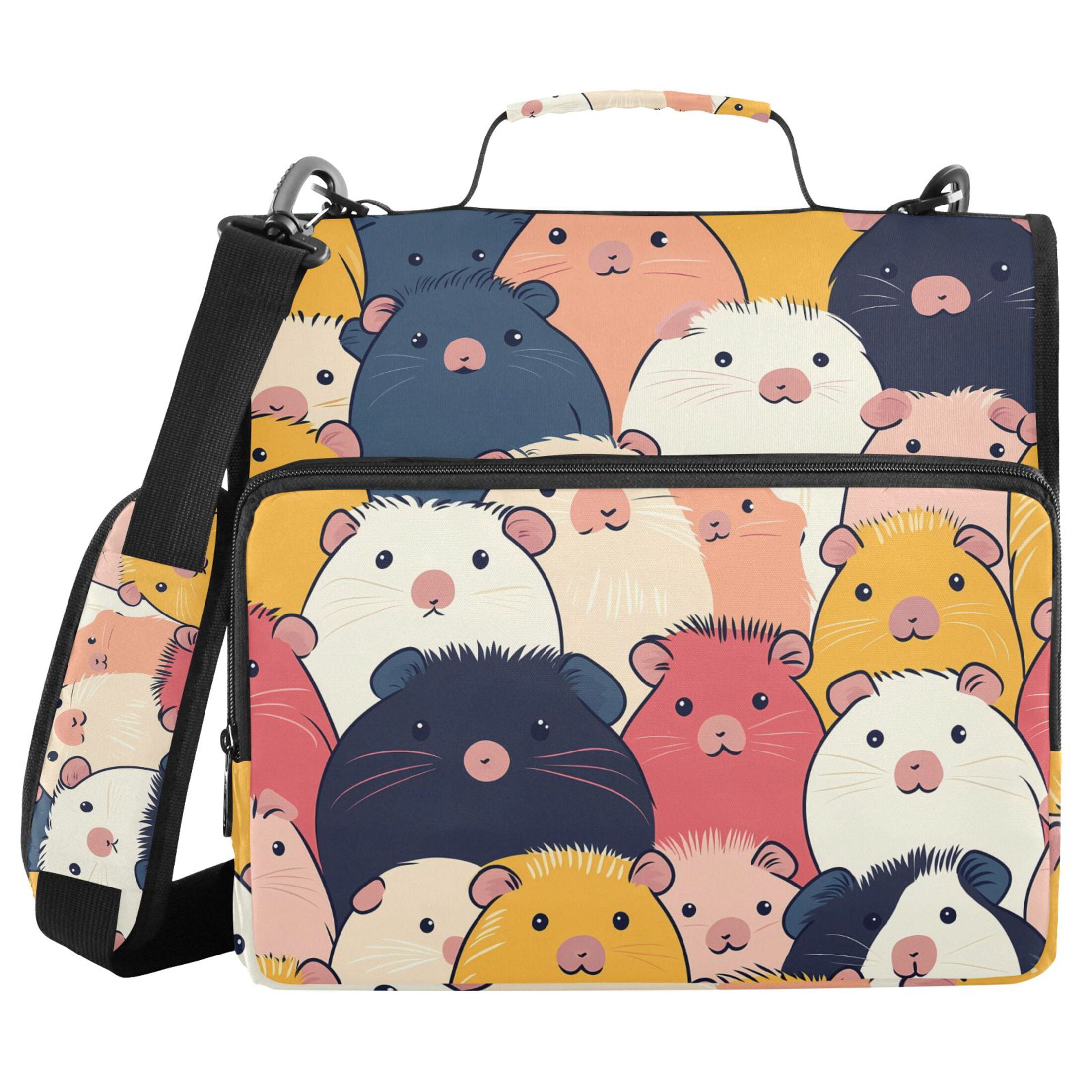 ALAZA Zipper Binder Cartoon Capybara 3 Ring Trapper Keeper File Folder Organizer Bag