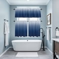 thumbnail image 3 of Navy Blue Ombre Kitchen Curtains Sets for Windows 24 Inch Length, Modern Abstract Art Gradient Aesthetics Rod Pocket Window Treatments Tier Curtains and Valances Set for Bedroom/Bathroom, 3 of 8