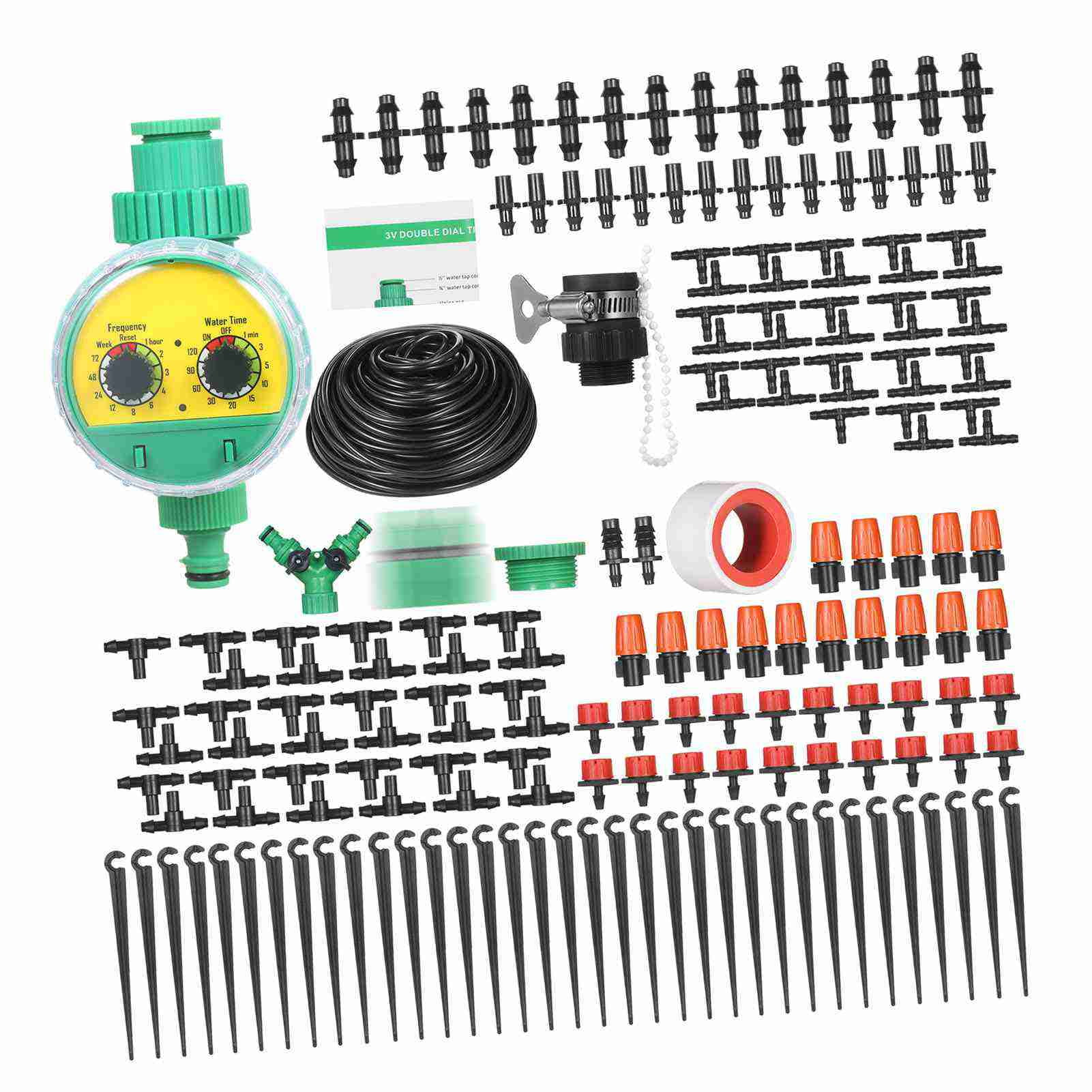 Kit Plant Watering Drip Irrigation Kit DIY Watering System With Nozzles Misters Drippers 40 Meters Tubing For Garden Lawn Patio