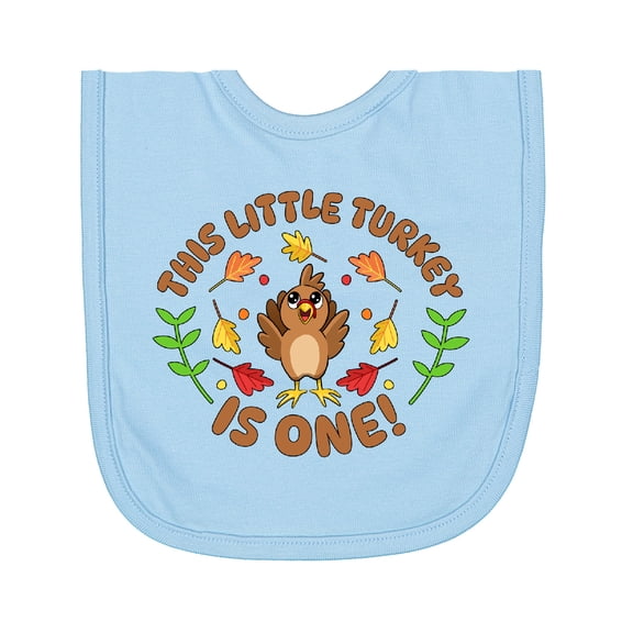 Inktastic This Little Turkey is One Cute Thanksgiving Birthday Newborn Bib