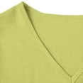 thumbnail image 7 of TKLPEHG Womens 3/4 Sleeve Tops Linen Shirts V Neck Three Quarter Sleeve Casual Loose Fit Blouses Boho Fashion Tops (Green,L), 7 of 7