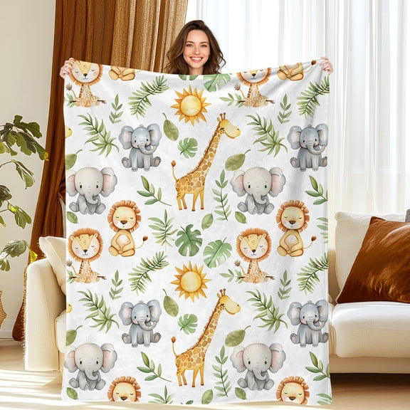 Flannel Fleece Throw Blanket for Couch, Soft Cozy Microfiber Blanket, 50x60inches