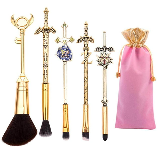 5pcs Cosmetic Anime Makeup Brushes Set Cosplay Gift Cosmetic Makeup Brush Set For Women with Storage Bag
