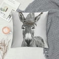 thumbnail image 2 of Orinice Donkey Graphic Decorative Cotton Linen Throw Pillow Cover for Home Couch Living Room Bed Sofa, Square Pillowcase 1PC 22x22in, 2 of 5
