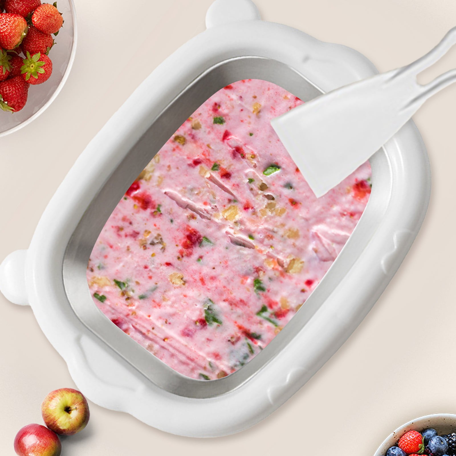 Rolled Ice Cream Maker Kit, Stainless Steel Instant Freeze Plate with 2 Scrapers, DIY Rolled Ice Cream Tray, Perfect for Family Fun, Easy Homemade Desserts, 1 Set, 8.46x6.3"