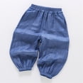 thumbnail image 3 of Boys Summer Lightweight Pants for Daily Casual Outdoor Wear - Loose Fit Joggers with Elastic Waist Breathable Long Trousers for 2-10 Years, 5-6 Years, Dark Blue, 3 of 5