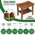 thumbnail image 4 of TeakCraft Teak Shower Bench with Shelf 21 Inch, Fully Assembled Teak Wood Shower Stool & Spa, Shower Bench for Elderly, Indoor and Outdoor Use, The Hermod, 4 of 6