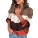 thumbnail image 3 of Suéter de rayas de moda para mujer, suéter de manga larga con cuello redondo para otoño e invierno, jersey de punto suelto con retazos para mujer, 3 of 5