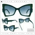 thumbnail image 2 of Womens Thick Plastic Oversized Cat Eye Butterfly Fashion Sunglasses Green - Smoke, 2 of 8