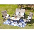 thumbnail image 6 of LOKATSE HOME 4 Pieces Patio Conversation Set with 2 Outdoor Padded Motion Chairs and Swing Bench LoveSeat Dining Table, 4pcs, Grey-4pcs, 6 of 13