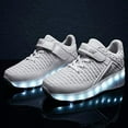 thumbnail image 3 of Ufatansy Chaussures à Roulettes Rechargeables USB Chaussures de Patin à Roulettes Filles LED Espadrilles de Mode Chaussures pour Garçons Roues Jour de Noël Meilleur Cadeau 3.5 Grand Enfant, 3 of 6