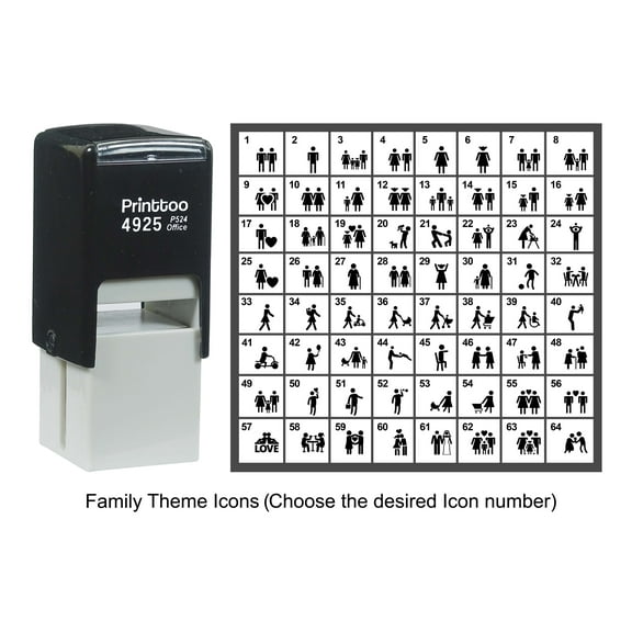 Printtoo Personalized Family Theme Rubber Stamp Self Inking Stamper 24 mm-Black