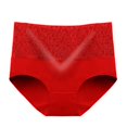 thumbnail image 2 of Women High Waist Cotton Jacquard Briefs Plus Size Female Solid Panties Breathable Underwear, 2 of 3