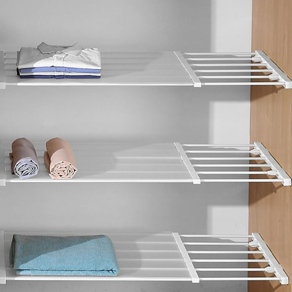 GOOHOCHY  Wardrobe Storage Partition Nail-free Shelf Divider Household