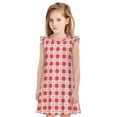 thumbnail image 1 of Balery Checkered Christmas With Snowflakes Camisón de princesa para niñas, pijama de algodón con mangas abullonadas, suave y bonito.-Medium, 1 of 6