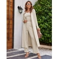 thumbnail image 5 of Ekouaer Women's Pajama Sets 3 Piece Lounge Set Long Sleeve Cardigan Sleeveless Top Pants Sweatsuit, 5 of 6