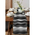 thumbnail image 4 of Black Stripes Table Runner Cotton Linen 48 Inch Holiday Dresser Scarves, Modern Simple Greyish Gradient Lines Tablerunner for Kitchen Coffee Dining Bedroom Living Room Dinner Scarf Décor 13''x48'', 4 of 9