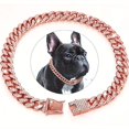 thumbnail image 1 of Sparkling Cuban-Style Dog Collar with Secure Buckle - Perfect for Your Furry Friend!, 1 of 5