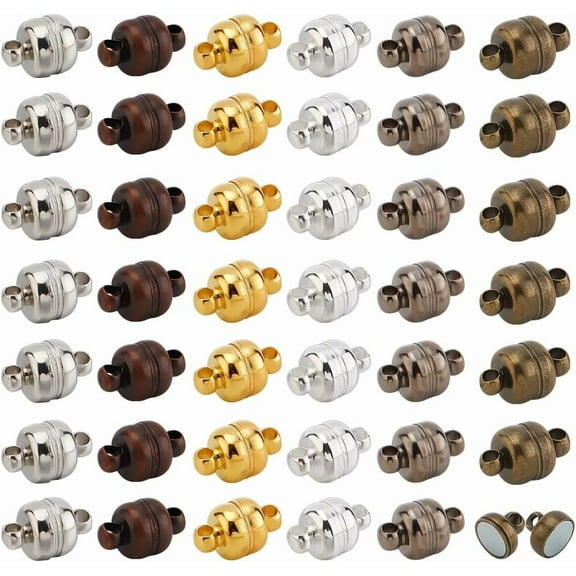 100 Sets Magnetic Clasps Mixed Color Necklace Bracelet Clasps Oval Brass Magnet Converter Jewelry Clasps Extenders Locking Clasps for Bracelet Necklace Jewelry Making 11x7mm 1set