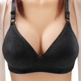 thumbnail image 4 of Womens Bras Middle Elderly Without Steel Ring Gathering Comfortable Jacquard Bra Sports Bra Black 42, 4 of 4