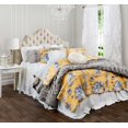 thumbnail image 4 of Lush Decor French Country Toile Cotton Reversible Quilt Yellow/GRAY 3Pc Set King, 4 of 6