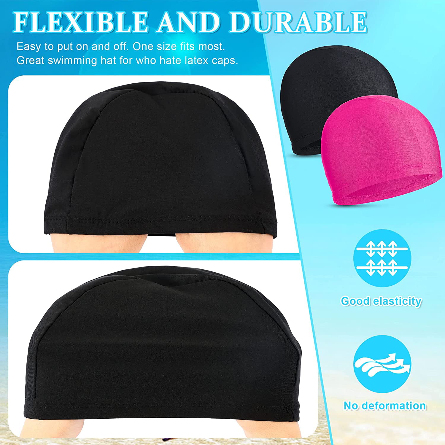 Silicone Swim Cap Flexible Durable Elasticity Elastic Swimming Colorful Hat 