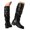Black, variant on British Style Fold Over Flat Sole Tall Riding Boots Knee High Winter Fashion Boots Black 39