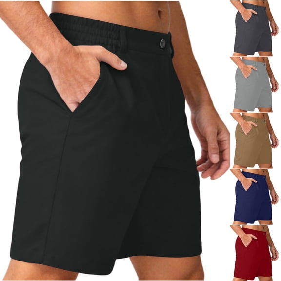Havenre Men's Casual Shorts Lightweight Golf Shorts for Men Stretch with Pockets Lightweight Button Elastic Waist Quick Dry Breathable Work Shorts Navy XXL
