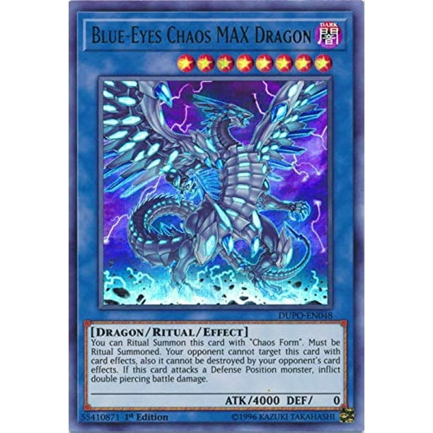 Tarjeta coleccionable Yu-Gi-Oh! Chaos MAX Dragon, primera edición de Blue-Eyes