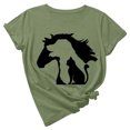 thumbnail image 1 of Camiseta de manga corta con estampado de animales y cuello redondo suelto a la moda de verano para mujer Pompotops hfajkhk134429, 1 of 7