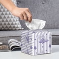 thumbnail image 6 of Picia Stripes and Sprigs of Lavender Pattern Tissue Box Cover,PVC Leather Square Holder,Tissue Box Holder with Magnetic Bottom,Facial Paper Organizer Dispenser-5.2"X5.2"X5.2", 6 of 8