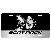Dodge Scat-Pack Graphic Brushed Special Aluminum Metal License Plate for Charger Challenger