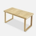 thumbnail image 2 of Mopio Bruno Patio Dining Table, Solid Acacia Wood Outdoor & Indoor Tables for Dining, Slatted Mid Century Modern Farmhouse Table, Rectangle Picnic Backyard Poolside Porch Conversation Table (59"), 2 of 8