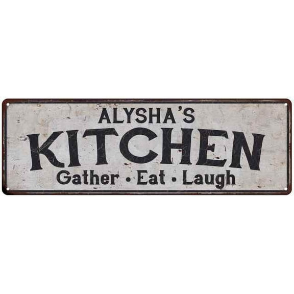 ALYSHA's Kitchen Rustic Chic Decor Gift 6x18 Sign 106180051627